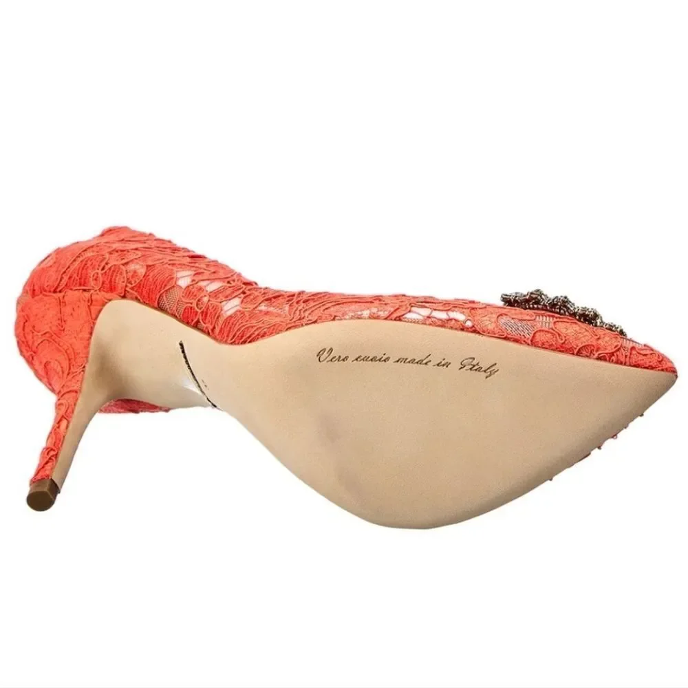 DOLCE&GABBANA Taormina lace pumps‎ with Devotion heart